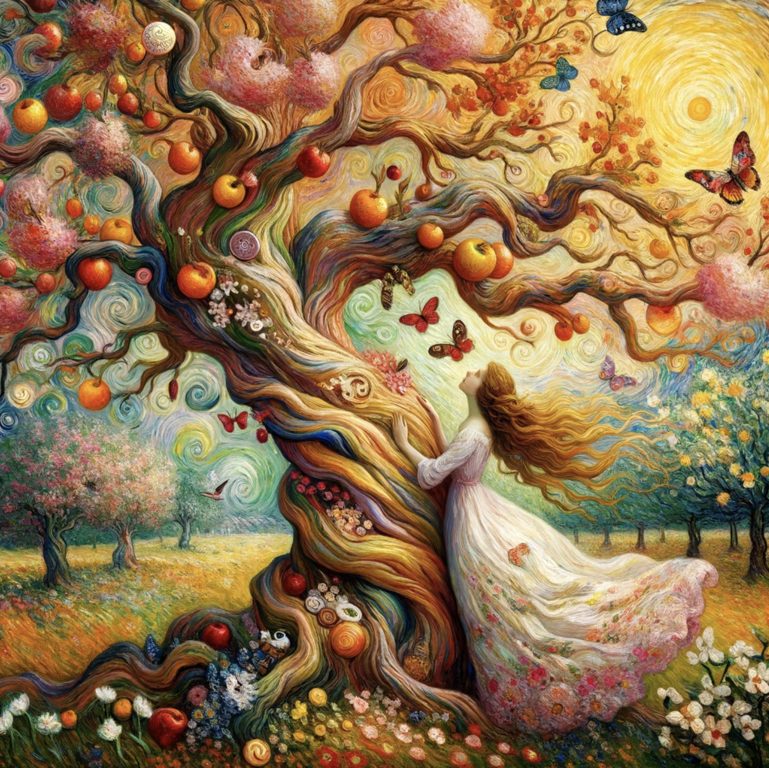 Abrazo al árbol - Estilo Renoir